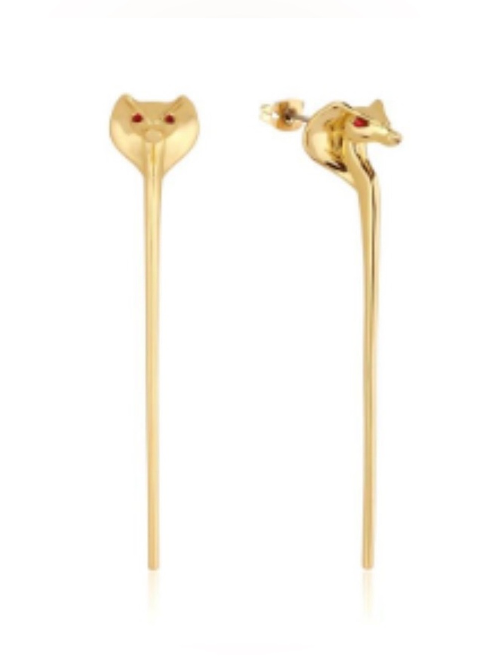Disney Couture Kingdom Aladdin Jafar Cobra Staff Gold Tone Earrings
